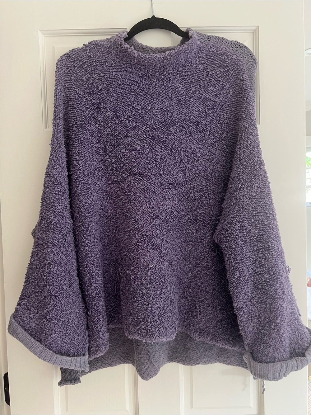 Free People Plush Turtleneck Sweater in Lavender Purple